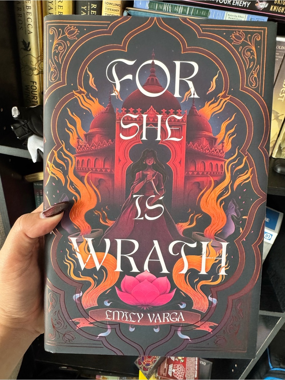 For She Is Wrath by Emily Varga - Dark Red & Orange Cover Edition